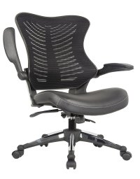 Office Factor Executive Ergonomic Office Chair with Leather Seat